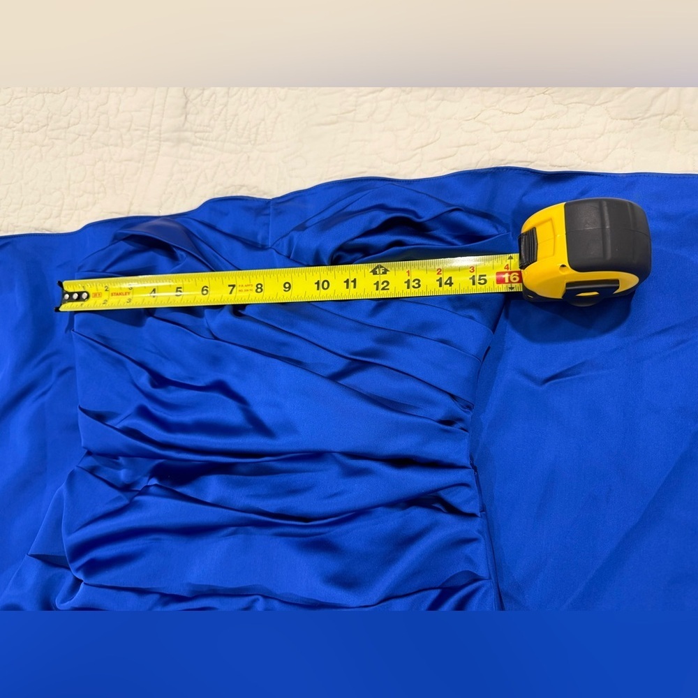 David's Bridal womens Royal Blue Strapless Maxi Dress Size 8 - Picture 7 of 14